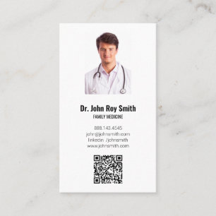 Carte De Visite Photographe Médicale Code QR Moderne Minimaliste