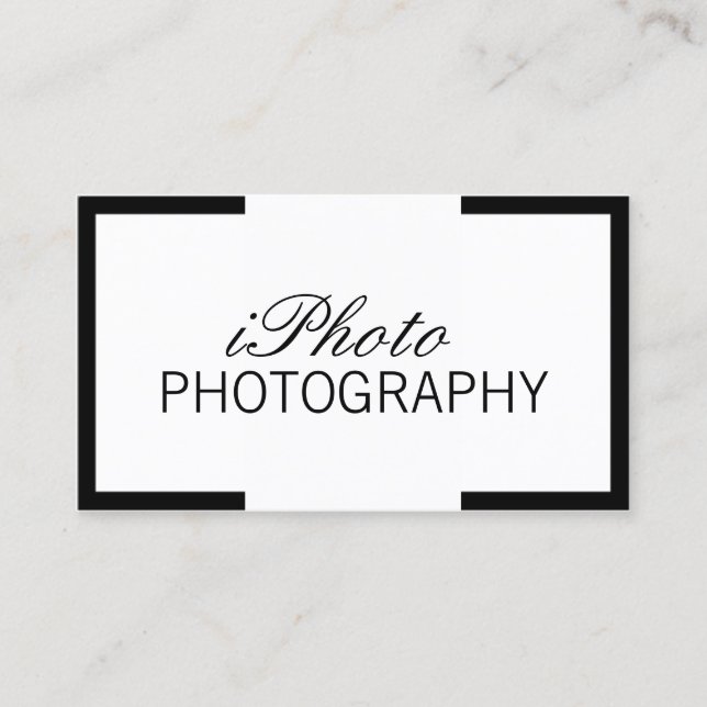 Carte De Visite Photographe minimal de frontière noire de (Devant)