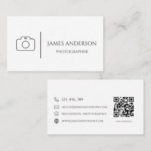 Carte De Visite Photographe Minimaliste Noir Et Blanc