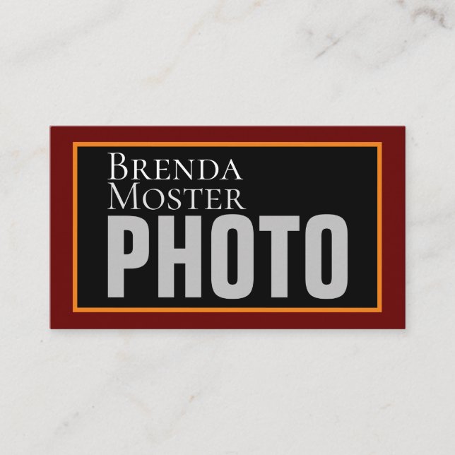 Carte De Visite Photographe moderne Artiste Créatif Médias sociaux (Devant)