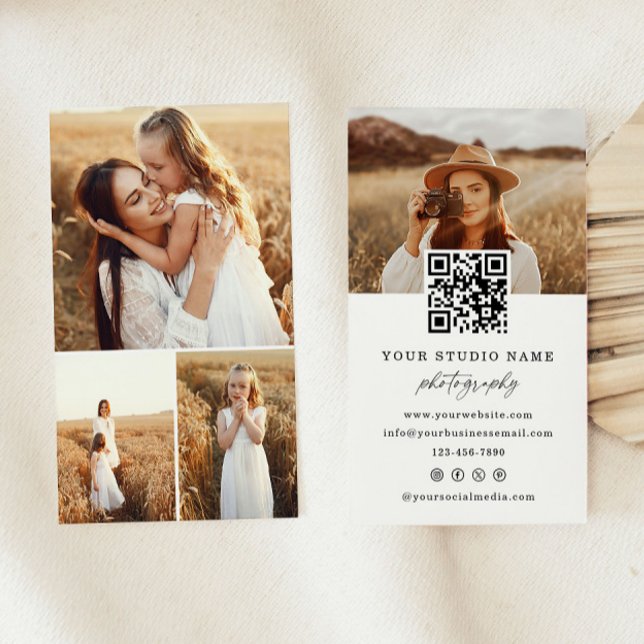 Carte De Visite Photographe moderne de code QR (Créateur téléchargé)
