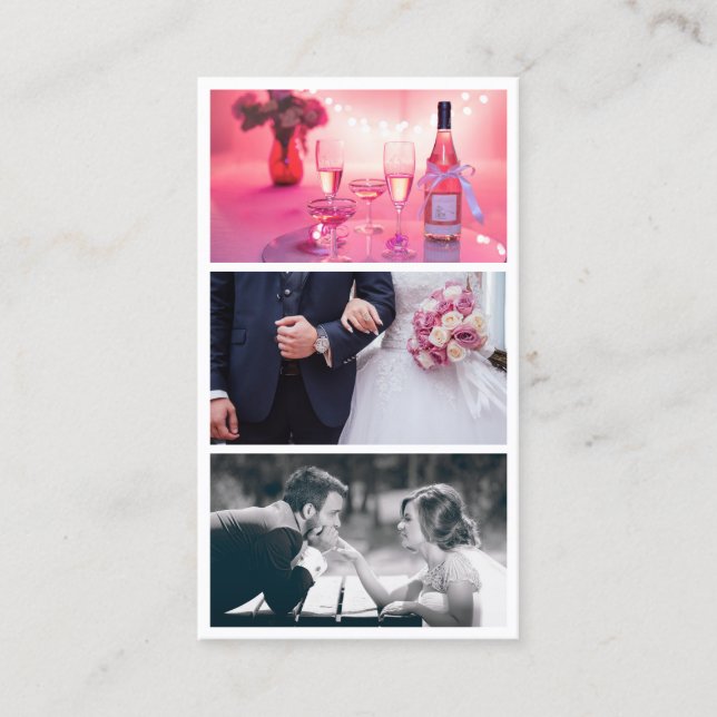 Carte De Visite Photographe moderne élégant collage photo (Devant)