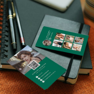 Carte De Visite Photographe moderne Emerald Green Photo