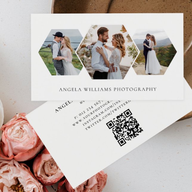 Carte De Visite Photographe moderne Honeypeb Photo Collage (Créateur téléchargé)