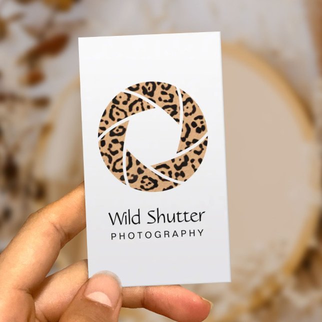 Carte De Visite Photographe moderne Leopard Shutter Photographie (Créateur téléchargé)