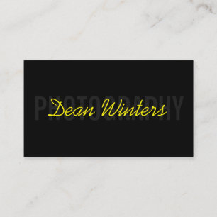 Carte De Visite Photographe moderne minimaliste noir jaune