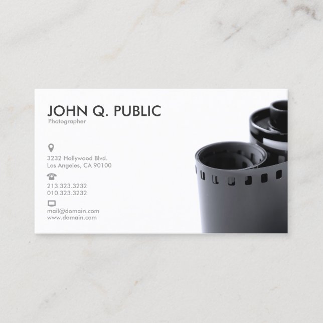 Carte De Visite Photographe noir et blanc (Devant)