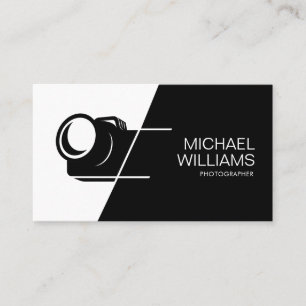 Carte De Visite Photographe noir et blanc minimal