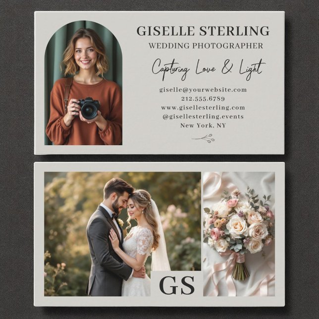 Carte De Visite Photographe nuptiale - Professionnel de script pho (Créateur téléchargé)