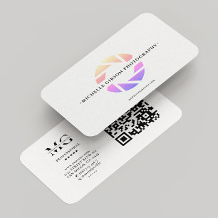 Carte De Visite Photographe Peach Pink Purple Shutter LensMinimal