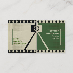 Carte De Visite Photographe photo noir, vert beige
