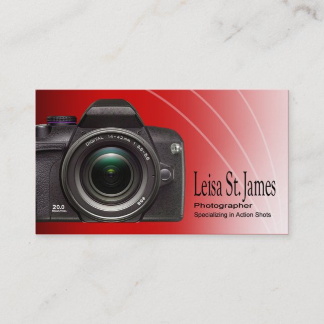 Carte De Visite Photographe professionnel de "appareil-photo" -, (Devant)