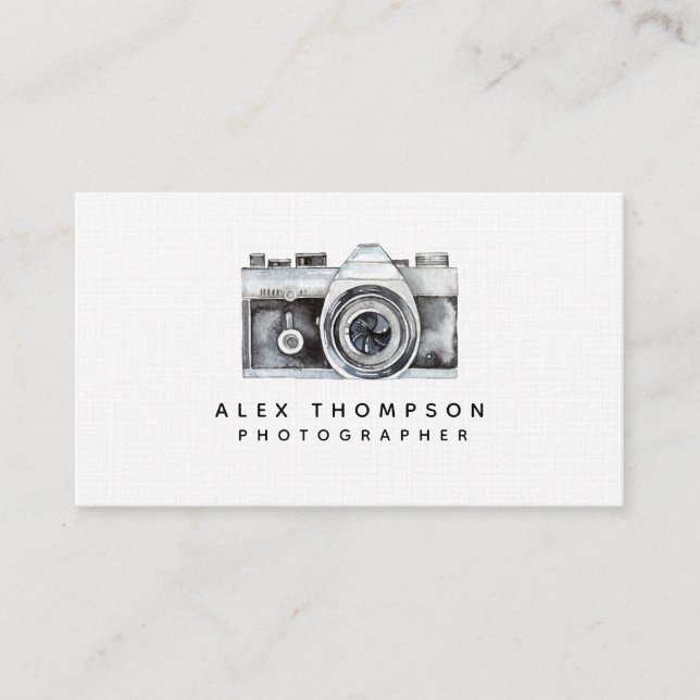 Carte De Visite Photographe professionnel de caméra aquarelle (Devant)