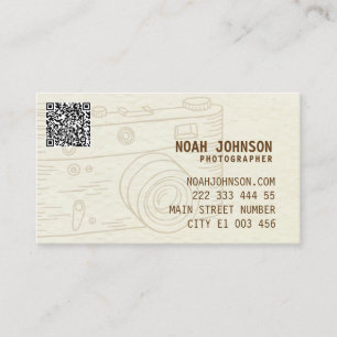 Carte De Visite Photographe professionnel de caméra QR