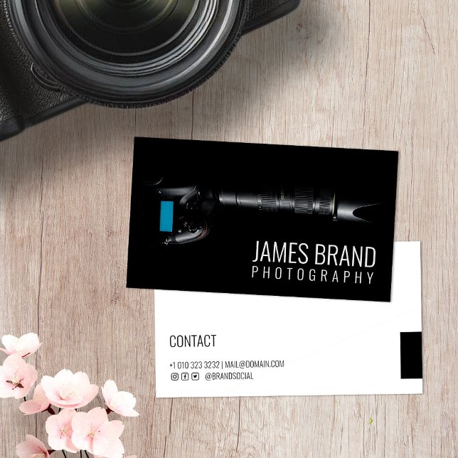 Carte De Visite Photographe professionnel de photographie de camér (Créateur téléchargé)