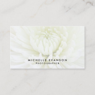 Carte De Visite Photographe professionnel Elegant White Overlay