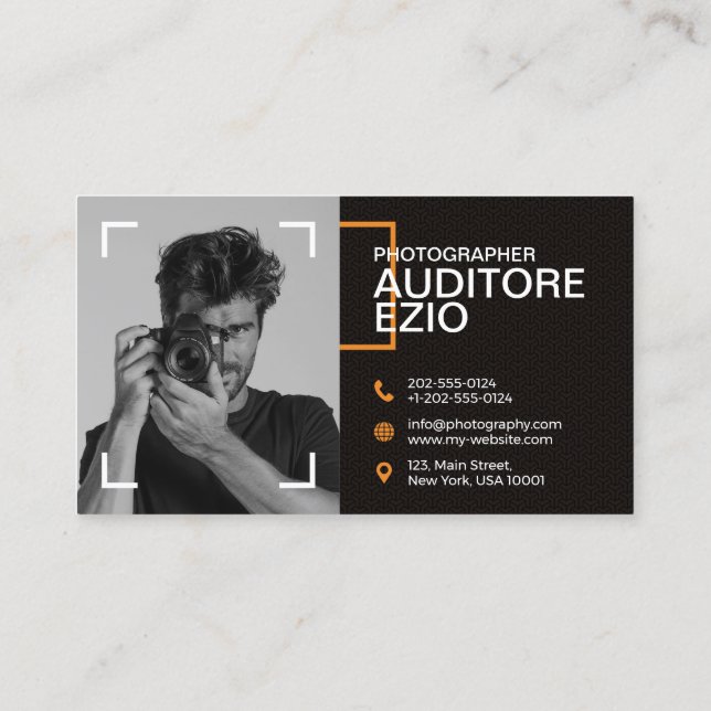 Carte De Visite Photographe professionnel moderne (Dos)