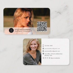 Carte De Visite Photographe professionnel moderne de code QR photo