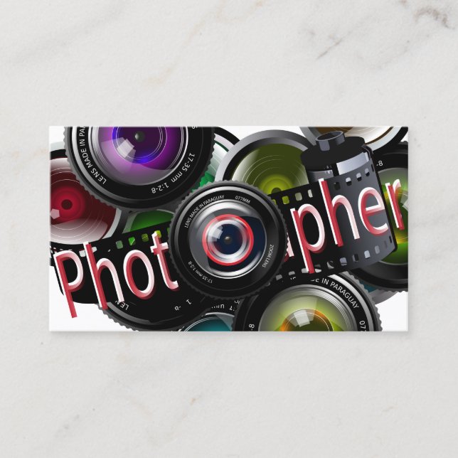Carte De Visite Photographe professionnel - Rouge (Devant)