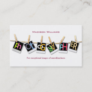 Carte De Visite Photographe professionnel unique