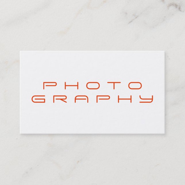 Carte De Visite Photographe simple blanc rouge élégant (Devant)
