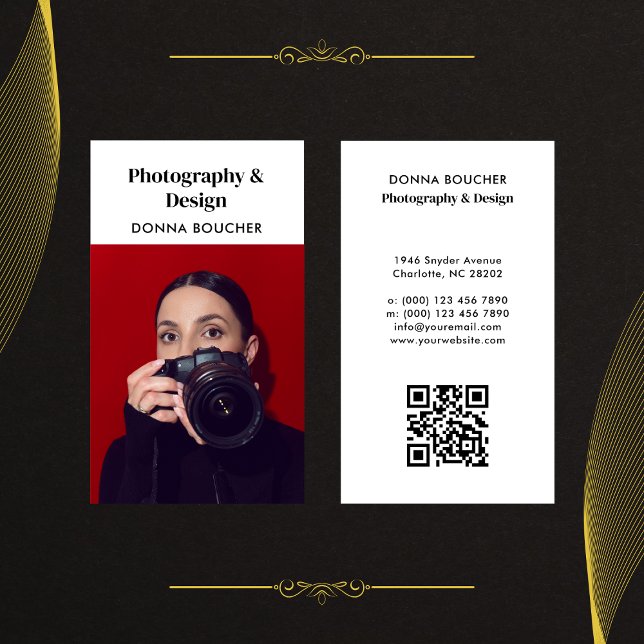 Carte De Visite Photographe simple et professionnel QR Code (Créateur téléchargé)