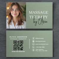 Photographe Thérapeute de Massage Vert Sauge Métal