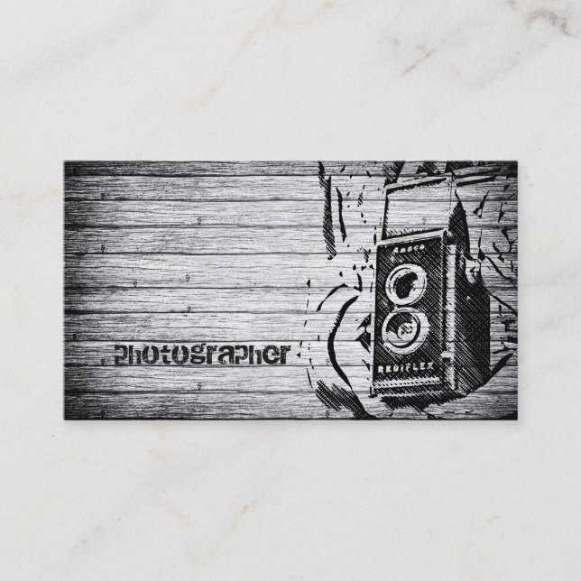 Carte De Visite Photographe tout simplement noir et blanc Lens de  (Devant)