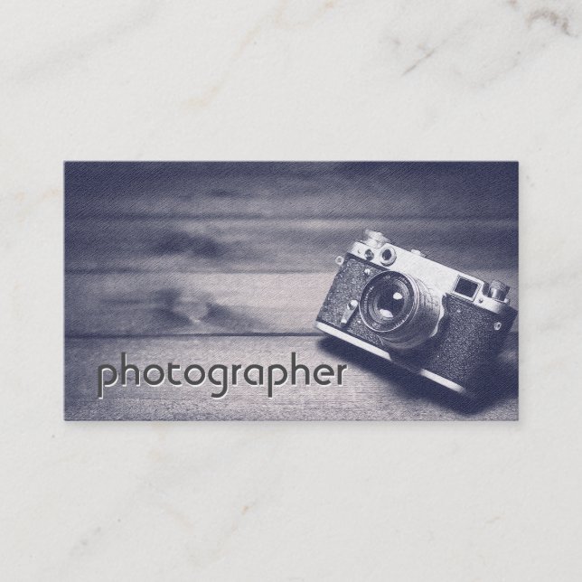 Carte De Visite Photographe tout simplement noir et blanc Lens de  (Devant)