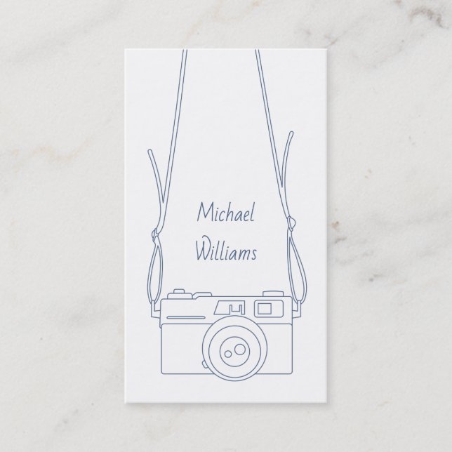 Carte De Visite Photographe vertical Camera and Sling Outline (Devant)
