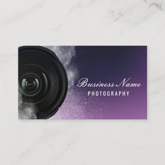 Carte De Visite Photographe violet photo (Devant)
