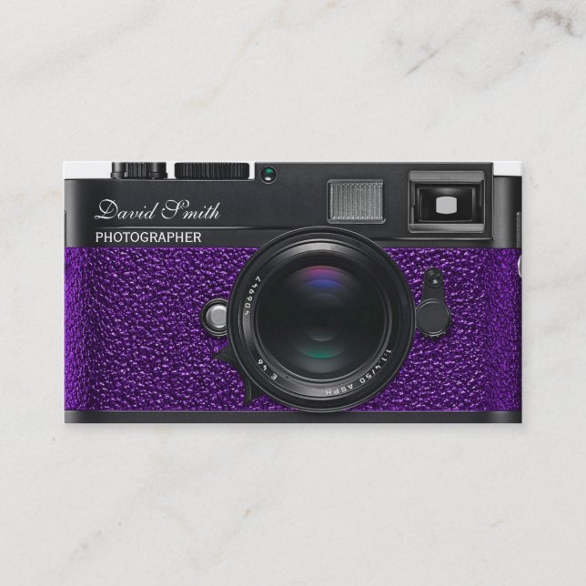 Carte De Visite Photographer violet Camera Business card (Devant)
