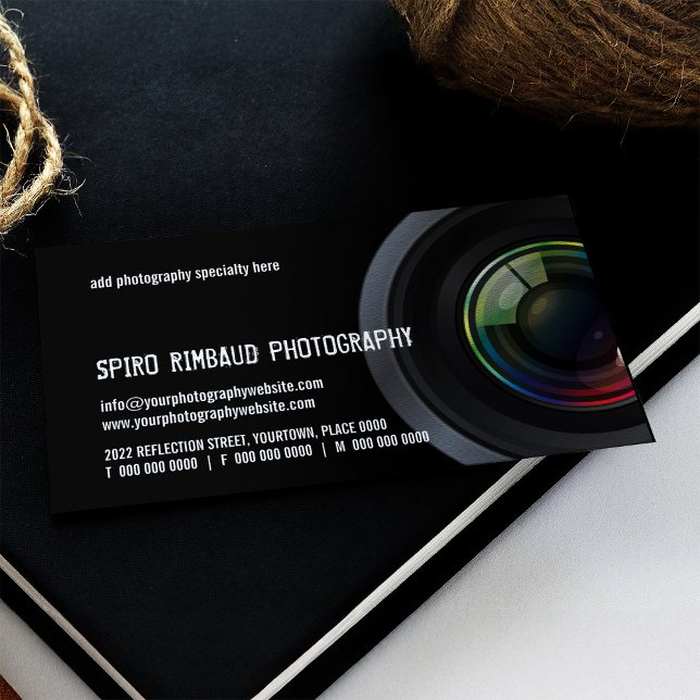 Carte De Visite Photographes de lentilles de caméra recadrées (Créateur téléchargé)