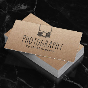 Carte De Visite Photographie Caméra Cute Minimaliste Rustique Kraf