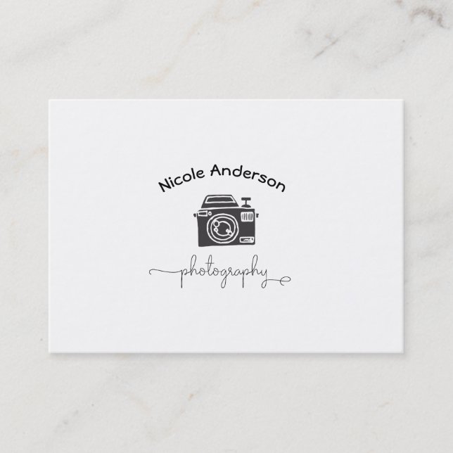 Carte De Visite Photographie Caméra Logo minimal moderne (Devant)