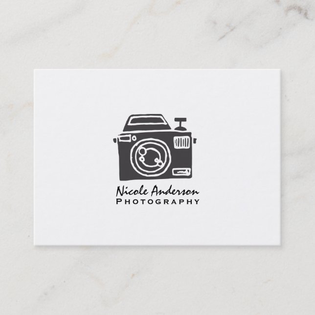 Carte De Visite Photographie Caméra Logo minimal moderne (Devant)