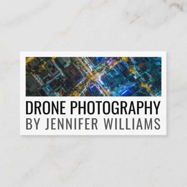 Carte De Visite Photographie de drone aérien audacieuse (Devant)