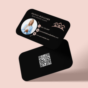 Carte De Visite Photographie de l'immobilier professionnel noir et