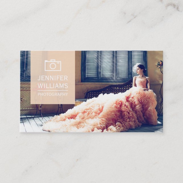 Carte De Visite Photographie de mariage élégante (Devant)