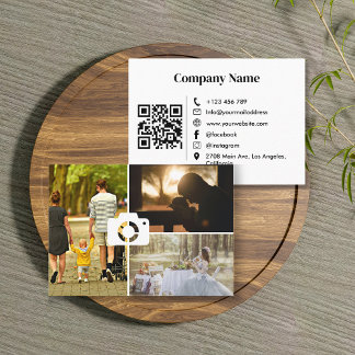 Carte De Visite Photographie de mise en page de photos du code QR 