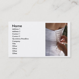 Carte De Visite Photographie de robe de mariage de laçage de main