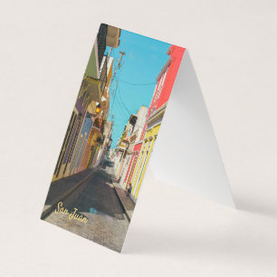 Carte De Visite Photographie de rue pavée de vieux San Juan