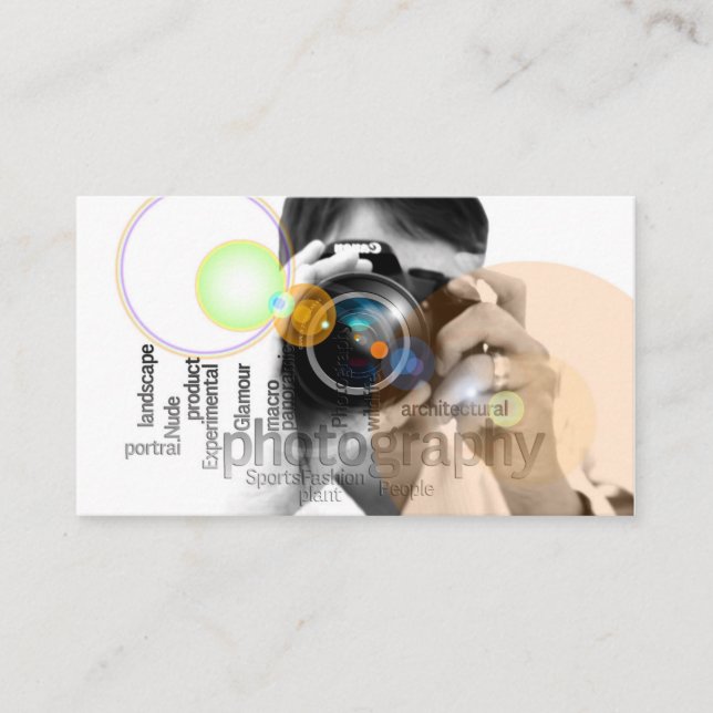 Carte De Visite Photographie du visualiseur de lentilles de caméra (Devant)