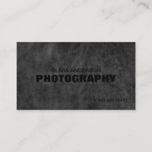 Carte De Visite Photographie en cuir gris foncé