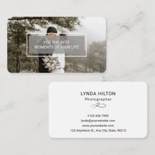 Carte De Visite Photographie Mariage personnalisée en blanc