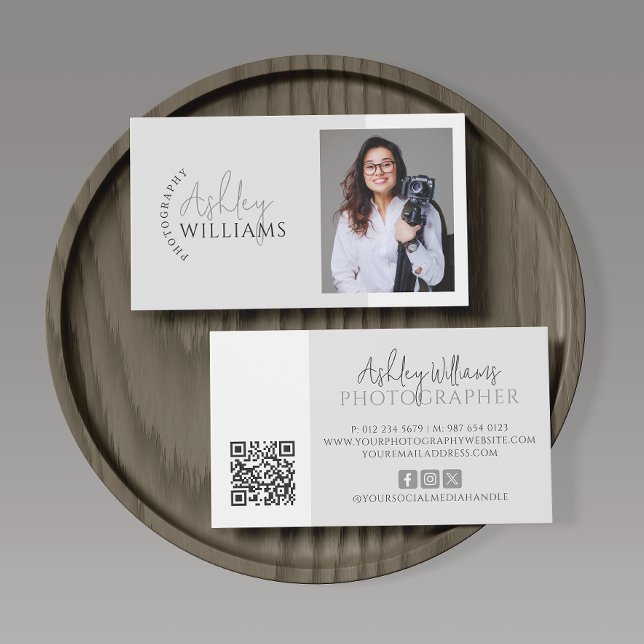 Carte De Visite Photographie minimale Code QR (Créateur téléchargé)