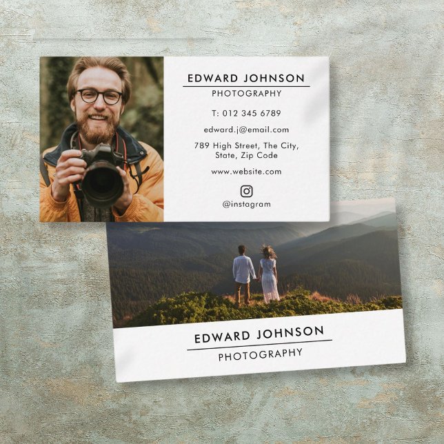 Carte De Visite Photographie minimaliste moderne (Modern Minimalist Photo Photography Business Card)