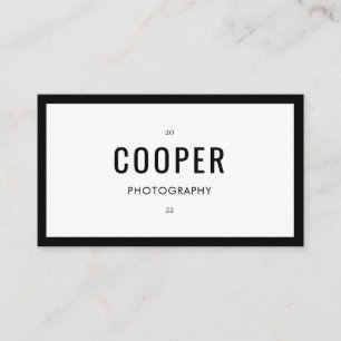 Carte De Visite Photographie minimaliste noir blanc chic Code QR