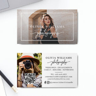 Carte De Visite Photographie moderne 2 Photo Code QR