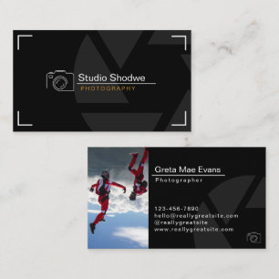 Carte De Visite Photographie moderne en noir blanc sur mesure